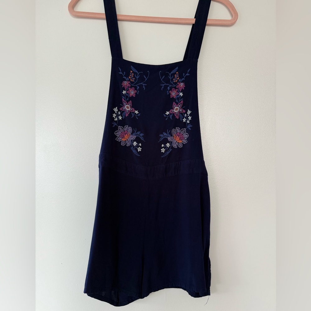 H&M Blue Floral Embroidered Romper